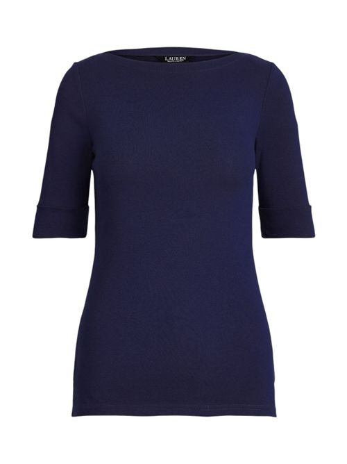 t-shirt donna blu con scollo a barca Ralph Lauren | 200654963BLU